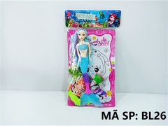 BL26  TÚI BABY (BÉ) 1C NGƯỜI CÁ+ 6C BÚT MÀU+ CÁ NGỰA, BẠCH TUỘT, SAO BIỂN, CÂY   Animal World