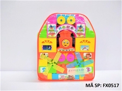 FX0517  TÚI RÁP BALO NHÀ, XE LỬA, 2 CHONG CHÓNG 78 MIẾNG Happy Blocks