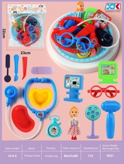 2018-6  TÚI RỔ BÁC SĨ TAI NGHE, MẮT KIẾNG, BÚA + 1C BABY  (PVC)