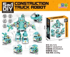 717A  HỘP RÁP ROBO BIẾN HÌNH XE CÔNG TRÌNH ỐC VÍT