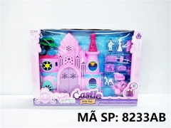 8233AB  HỘP NỘI THẤT LÂU ĐÀI + XE NGỰA, GHẾ, GIƯỜNG + 2 NGƯỜI   8233A, 8233B