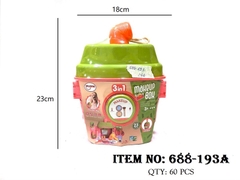 688-193A  HỘP TÚI XÁCH TRANG ĐIỂM 3 IN 1 23 MIẾNG