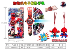 777-131C  VỈ ĐỒNG HỒ PIN CHIẾU HÌNH SIÊU NHÂN NHỆN + 2C MÓC KHÓA NHỆN