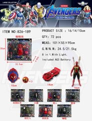 826-189  VỈ ĐỒNG HỒ BẮN ĐĨA + 1C SIÊU NHÂN + 1C XE HƠI AVENGER