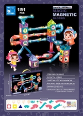 CJ-2004D  HỘP XẾP HÌNH NAM CHÂM TRƯỢT BANH + 2C BÉ 151 MIẾNG