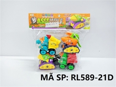 RL589-21D  TÚI XE BẮN MA ZOMBIES TRỚN 4C ĐỦ MẪU + ỐC VÍT (PVC)   Assemble Plant Chariots