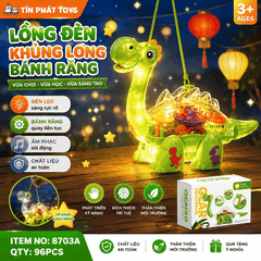8703A LỒNG ĐÈN KHỦNG LONG CỔ DÀI PIN NHẠC ĐÈN BÁNH RĂNG