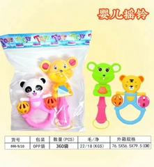 886-9-10  TÚI LẮC ĐẬP TAY CỌP + GẤU + CHUỘT 2C ĐỦ MẪU