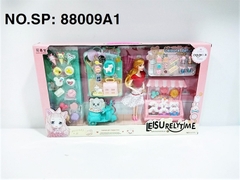 88009A1  HỘP BABY 1C KHỚP, QUẦY BÁNH DONUT, BÁNH KẸO, XE VESPA, CHÓ, MÈO   Leisu Relytime   88009A-1