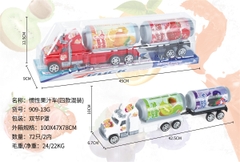 909-13G  HỘP KIẾNG XE CONTAINER TRỚN CHỞ 2 LON NƯỚC NGỌT