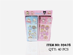 39478  HỘP 24 TÚI MIẾNG DÁN STICKER NƯỚC SANRIO 3D