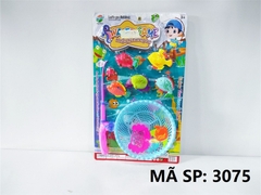 3075  VỈ CÂU CÁ 1 CẦN HÍT 6C + 1C RỔ   Water Game   3076, 3077