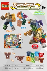 995-5A  HỘP RÁP ROBO BIẾN HÌNH CHỮ CÁI 5 IN 1