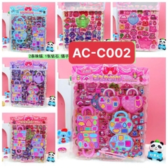 AC-C002 TÚI DÁN STICKER ĐỦ MẪU 10 VỈ 2 LỚP
