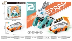 D168-29  HỘP THỎ PIN BIẾN HÌNH XE ĐUA PHUN KHÓI