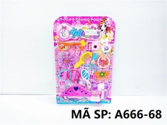 A666-68  VỈ TRANG ĐIỂM VƯƠNG MIỆN, MẮT KIẾNG, LƯỢC, MÓNG TAY, VÒNG TAY