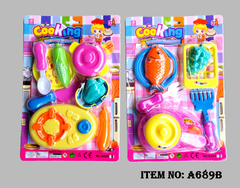 A689B  VỈ BẾP GAS ĐƠN, NỒI, RỔ, CÁ, NHO