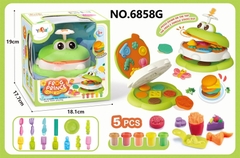 6858G  HỘP ĐẤT SÉT LÀM BÁNH + KHUÔN ẾCH + 5 HŨ