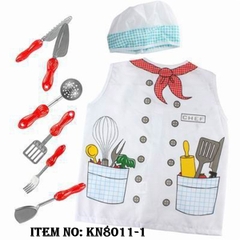 KN8011-1  TÚI ÁO ĐẦU BẾP + NÓN + MUỖNG + NĨA + DAO