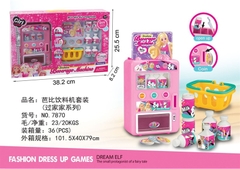 7870  HỘP MÁY BÁN NƯỚC NGỌT KHÔNG PIN + GIỎ SIÊU THỊ + CHAI SỮA