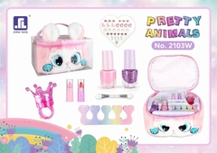 2103W  HỘP MICA TÚI VẢI THỎ TRANG ĐIỂM MÓNG TAY