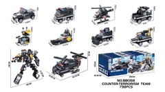 BB058  HỘP LOGO RÁP ROBO BIẾN HÌNH XE, MÁY BAY, TÀU CẢNH SÁT 8C