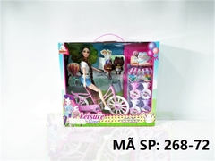 268-72  HỘP BABY 1C KHỚP + XE ĐẠP, 4 BỘ CHÉN DĨA, NÓN BẢO HIỂM, 1C GẤU