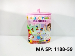 1188-59  TÚI RÁP GIỎ XÁCH XE 176 MIẾNG (HÌNH TRỤ)   Kids Time Blocks