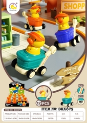 BHX879  HỘP XE ĐẨY THÚ TRỚN NHẤN 12C (HƯƠU, GẤU, VỊT, THỎ)