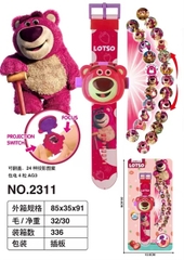 2311  VỈ ĐỒNG HỒ PIN CHIẾU HÌNH GẤU DÂU