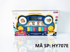 HY707E  HỘP ĐÀN PIANO PIN NHẠC ĐÈN ABC  Baby Piano Drum   HY707-E