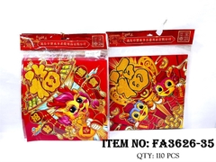 FA3626-35F LỐC 2 TÚI GIẤY DÁN TẾT CHỮ PHÚC KIM TUYẾN