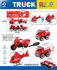 CXL900-119  TÚI XE CÔNG TRÌNH CỨU HỎA TRỚN 4C + ỐC VÍT (TRỰC THĂNG, MOTO, NÂNG, BỒN)