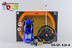 920-8  HỘP XE HƠI BUGATTI ĐIỀU KHIỂN CÓ SẠC, VÔ LĂNG TRÒN (XANH) TL 1:24