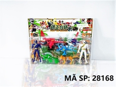 28168  VỈ SIÊU NHÂN 2T GAO + 4C THÚ (KHỦNG LONG, SÓI)