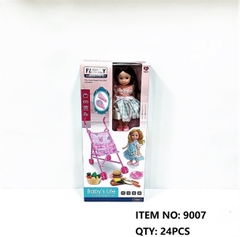 9007  HỘP XE ĐẨY BÉ + 1C BABY MẮT THỦY TINH   9001 - 9009