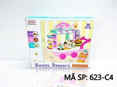 623-C4  HỘP KỆ BẾP XE ĐẨY KEM, KẸO, BÁNH 36 MIẾNG 34x18x40cm Sweet Dessert