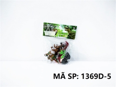 1369D-5  TÚI THÚ KHỦNG LONG 3C + TRỨNG + CÂY + ĐÁ (PVC)   Animal World
