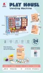 _096-20  HỘP MÁY BÁN NƯỚC NGỌT KHÔNG PIN + TRÁI CÂY + GIỎ SIÊU THỊ