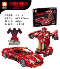 FC9113  HỘP LOGO RÁP XE HƠI BIẾN HÌNH ROBO 696 MIẾNG