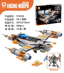 FC9316  HỘP LOGO RÁP MÁY BAY BIẾN HÌNH ROBO 689 MIẾNG