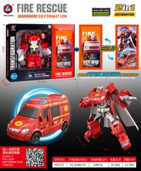 HD115  HỘP RÁP ROBO BIẾN HÌNH XE CỨU THƯƠNG 2 IN 1