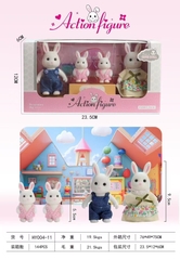 HY004-11  HỘP MÔ HÌNH THỎ 4C (2C LỚN, 2C NHÍ)
