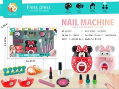 HZ003  HỘP TRANG ĐIỂM MÓNG TAY, CỌ, SƠN MÓNG TAY, MÁY HƠ GEL 2 MẪU (KITTY, MICKEY)