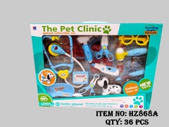 HZ868A  HỘP BÁC SĨ TAI NGHE, BÚA, KÉO, MẮT KIẾNG + 1C CHÓ ĐỐM