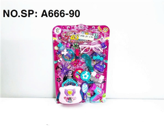 A666-90  VỈ TRANG ĐIỂM TÚI XÁCH, MẮT KIẾNG, LƯỢC, KÉO, MÓNG TAY, KẸP TÓC