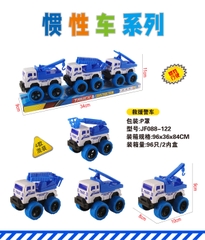 JF088-122  HỘP KIẾNG XE CÔNG TRÌNH CỨU HỎA TRỚN 3C (NÂNG, THANG, CẨU) (XANH)