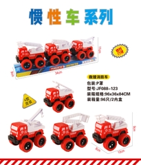 JF088-123  HỘP KIẾNG XE CÔNG TRÌNH CỨU HỎA TRỚN 3C (NÂNG, THANG, CẨU) (ĐỎ)