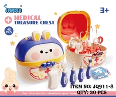 JQ911-8  HỘP VALI BÁC SĨ KHÁM RĂNG THỎ, TAI NGHE, MẮT KIẾNG, BÀN CHẢI