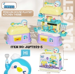 JQPT259-5  HỘP KỆ BẾP NHÀ CHIM CÁNH CỤT, BẾP GAS, BẾP ĐIỆN TỪ, CHẢO, NỒI, BỒN RỬA CHÉN